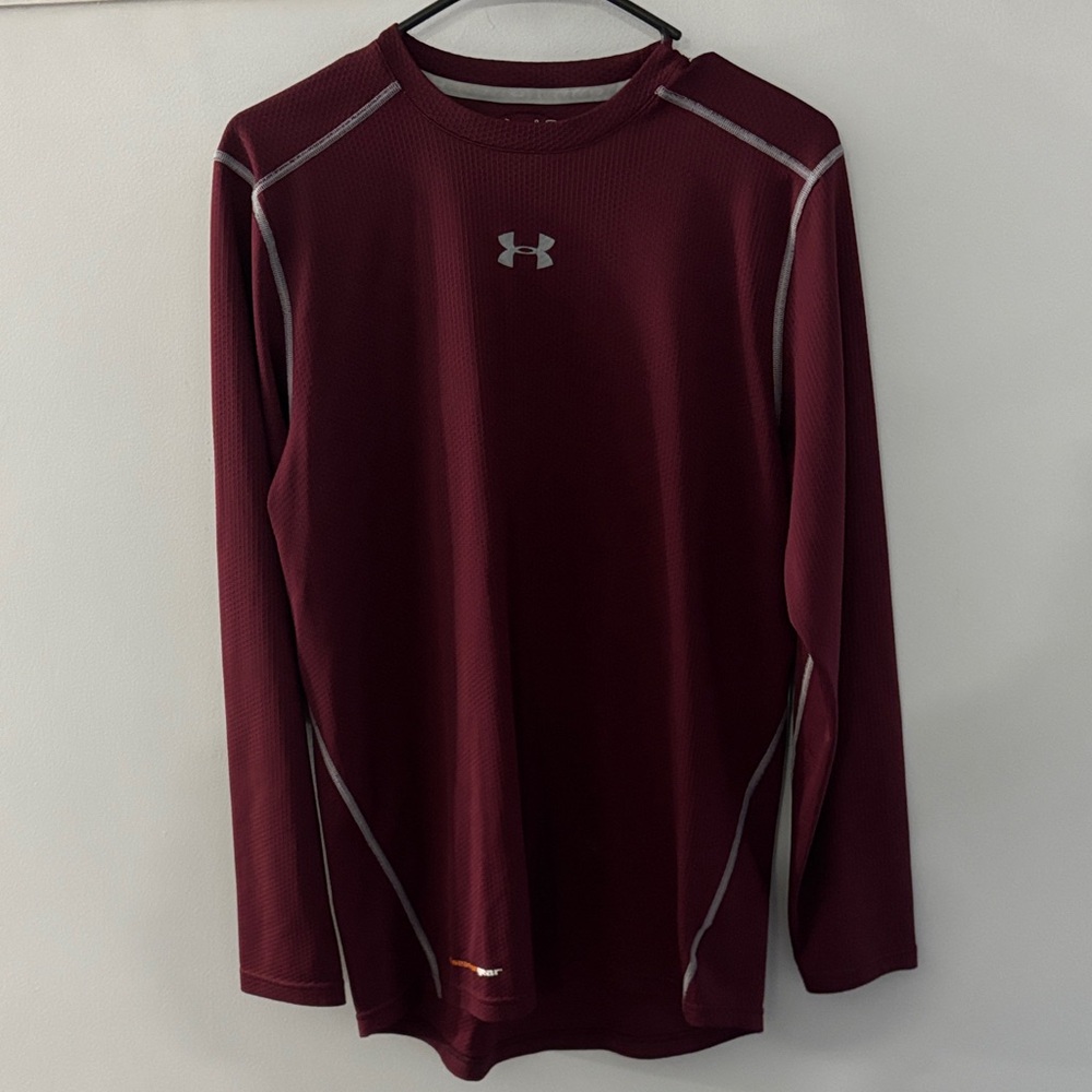 Under Armour Men's Burgundy Long Sleeve Tee